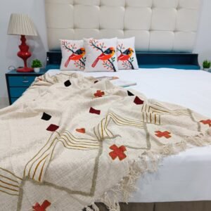 Boho Modern Lightweight Fringed Throw Blanket