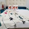 Boho Handloomed Bed End Throw Blanket with Tassels