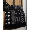 Block Print Cotton Mud Cloth Black Throw