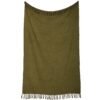Solid Olive Sofa Throw