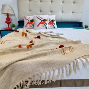Modern Lightweight Cotton Throw Blankets with Fringes