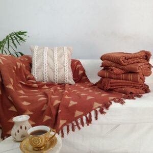 Handloomed Cotton Rust Throw Blanket