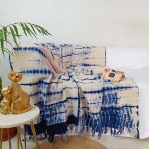 Indigo Tie Dye Cooling Throw Blanket