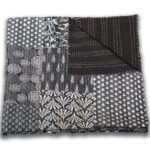 Patchwork Quilted Black Blanket