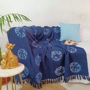 Natural Cotton Soft Warm Comfortable Shibori Throw Blanket