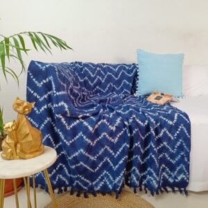 Beautiful 100% Cotton Shibori Throw Blanket