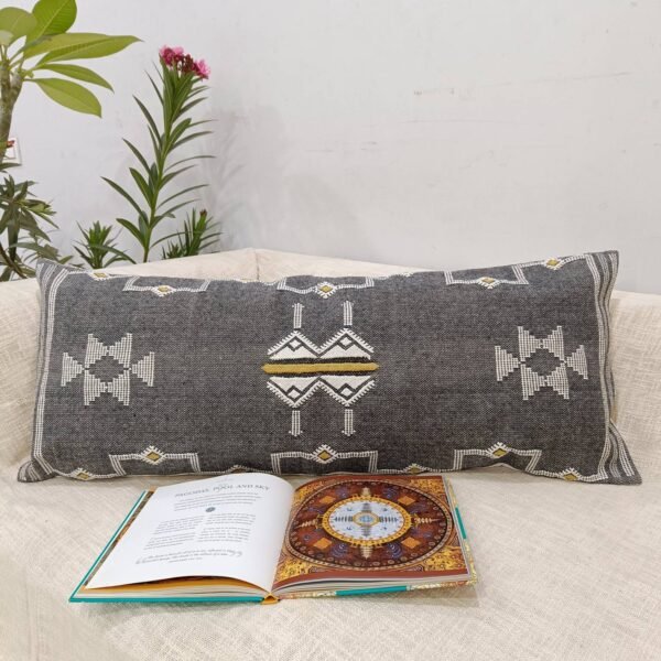 Decorative Handwoven Sabra Pillow Cover Moroccan Lumbar Sofa Pillow