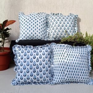 Decorative Floral Hand Block Printed Pillow Covers