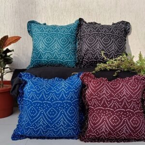 Multicolor Bandhani Hand Block Printed Pillow Covers